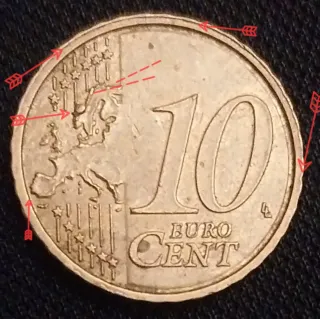 10 Céntimos Bélgica 2011 Error Cuño