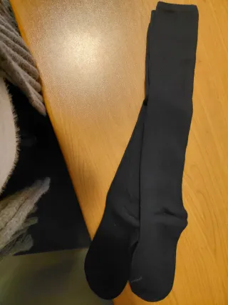 Calze lunghe in cotone caldo nere