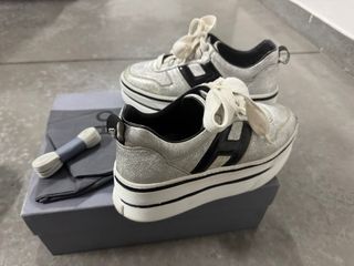 Scarpe Hogan donna silver e nere