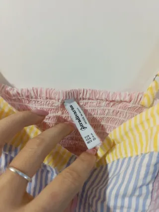 Top Stradivarius Patchwork Rayas