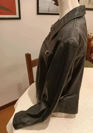 Giacca Vintage CIANNELI Pelle Agnello Nera