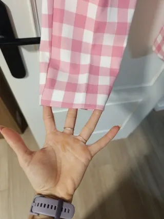 Pantalón cuadros rosa y blanco Zara