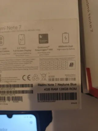 Xiaomi Redmi Note 7 con 4gb 128gb