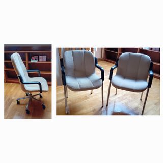 2 Sillones de despacho / oficina beige y negro