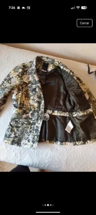 Chaqueta Estampada Verde y Amarillo