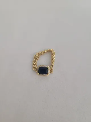 Anello argento con pietra blu