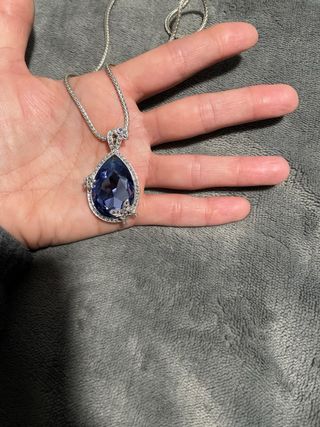 Collar Plata Azul Swarovski