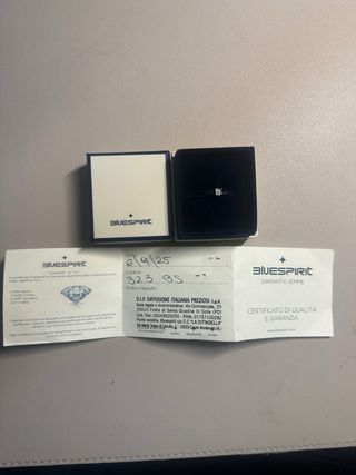 Anello solitario oro bianco 750 e diamante