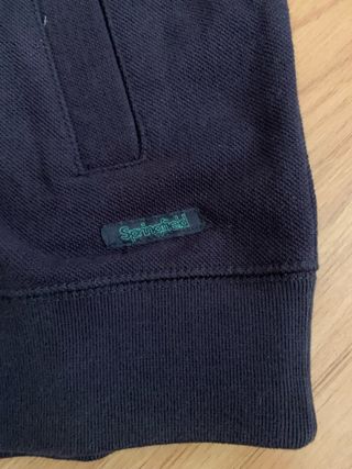 Sudadera azul marino y roja con cremallera L