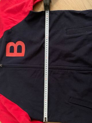 Sudadera azul marino y roja con cremallera L