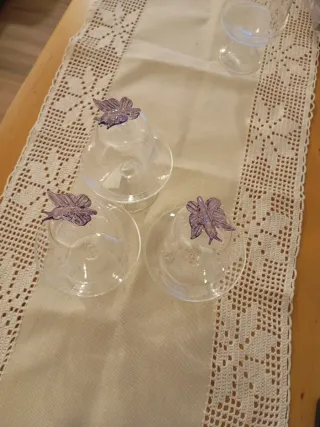 Tris alzatine vetro soffiato