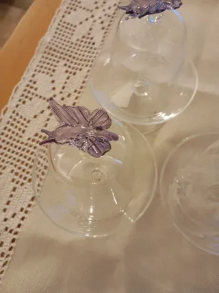 Tris alzatine vetro soffiato