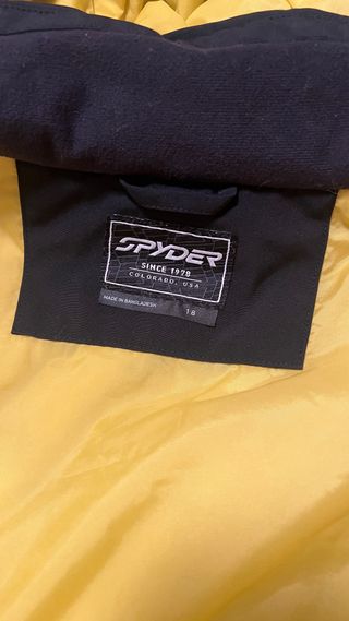 Chaqueta esquí niña Spyder negra y amarilla