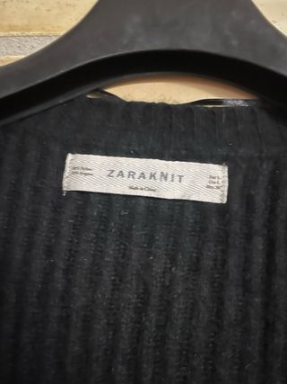 Cárdigan Zara angora negro talla S