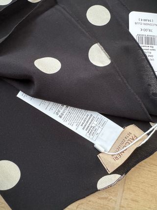 Foulard seta nero pois Falconeri