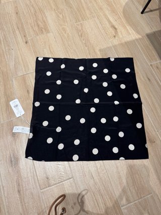 Foulard seta nero pois Falconeri