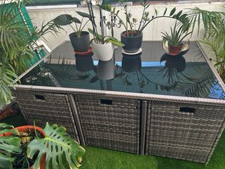 Tavolo da Pranzo Esterno in Rattan per 10 Persone