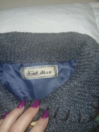 Maglioncino donna vintage patchwork fiori