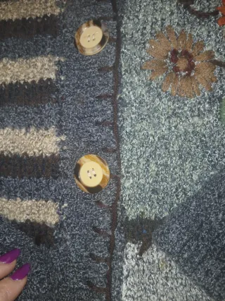 Maglioncino donna vintage patchwork fiori