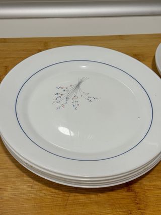Vajilla de porcelana azul y blanca