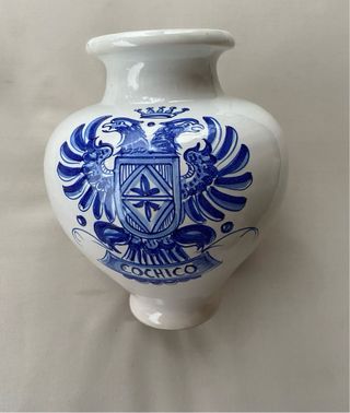 Orza de farmacia Talavera de la Reina de 1920.