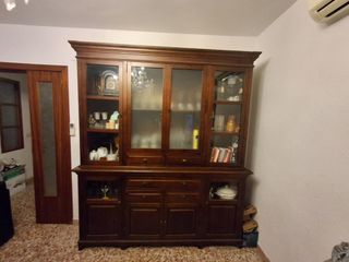Mueble Colonial Madera y Cristal Juego de mesa