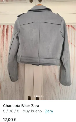 Chaqueta Biker Zara Celeste Talla S