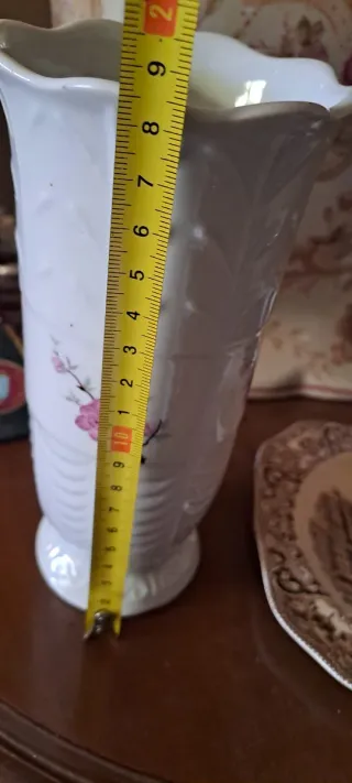 Jarrón Violetero Porcelana Flores Rosas