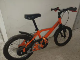 Bicicleta infantil 16 pulgadas Btwin 500 naranja