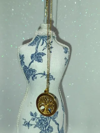 Colgante Acero Dorado Árbol de la Vida