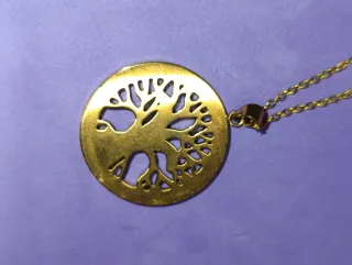 Colgante Acero Dorado Árbol de la Vida