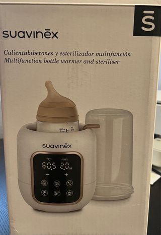 Calienta biberones Suavinex blanco y oro