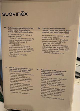 Calienta biberones Suavinex blanco y oro