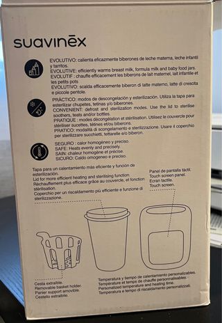Calienta biberones Suavinex blanco y oro