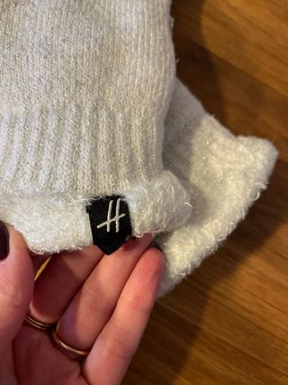 Guantes de mujer crema con pelo