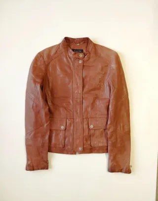 Chaqueta Piel Massimo Dutti Marrón