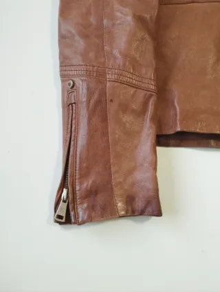 Chaqueta Piel Massimo Dutti Marrón