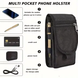 Bolso Táctico Movil/Smartphone y Bolígrafos Negro