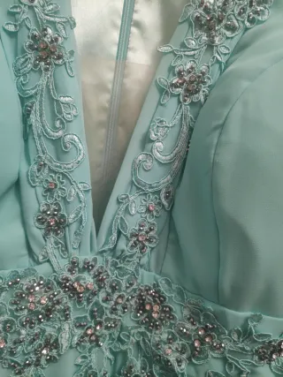 Vestido de fiesta o ceremonia verde agua