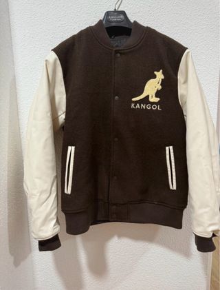 Chaqueta Bomber Kangol Marrón y Beige