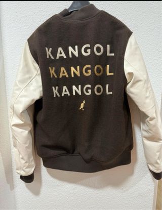 Chaqueta Bomber Kangol Marrón y Beige