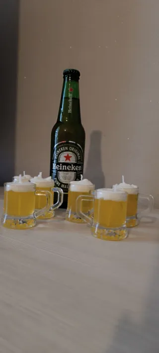 Candele decorative birra in vetro