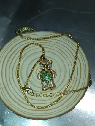 Colgante Oso Oro Laminado 14K y Circonitas