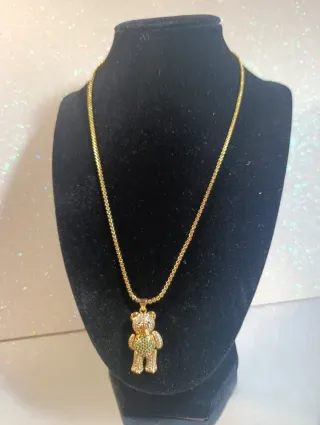 Colgante Oso Oro Laminado 14K y Circonitas