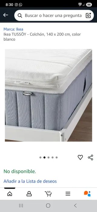 Topper Ikea 140x200 cm Tussoy