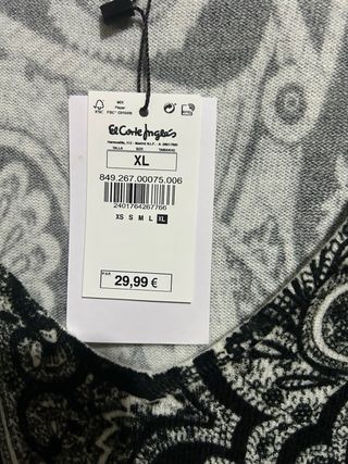 Jersey escote pico estampado paisley talla XL