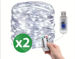 2 Guirnaldas LED USB 20M 200 Luces