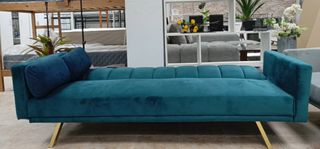 Sofá Cama Bogotá-FX, Cómodo. Azul. ¡EN OFERTA!