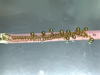 Pulsera acero dorado con bolitas