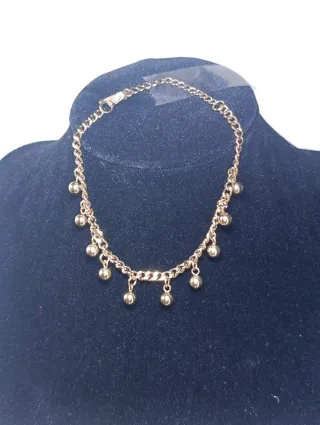 Pulsera acero dorado con bolitas